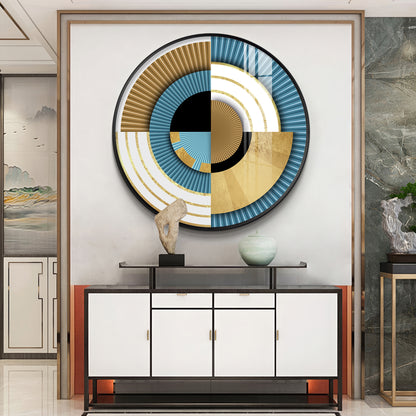 Luxe Waves Premium Acrylic Round Wall Art