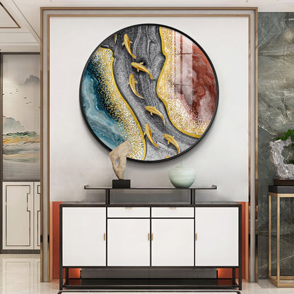 Oceanic Embrace Premium Acrylic Round Wall Art