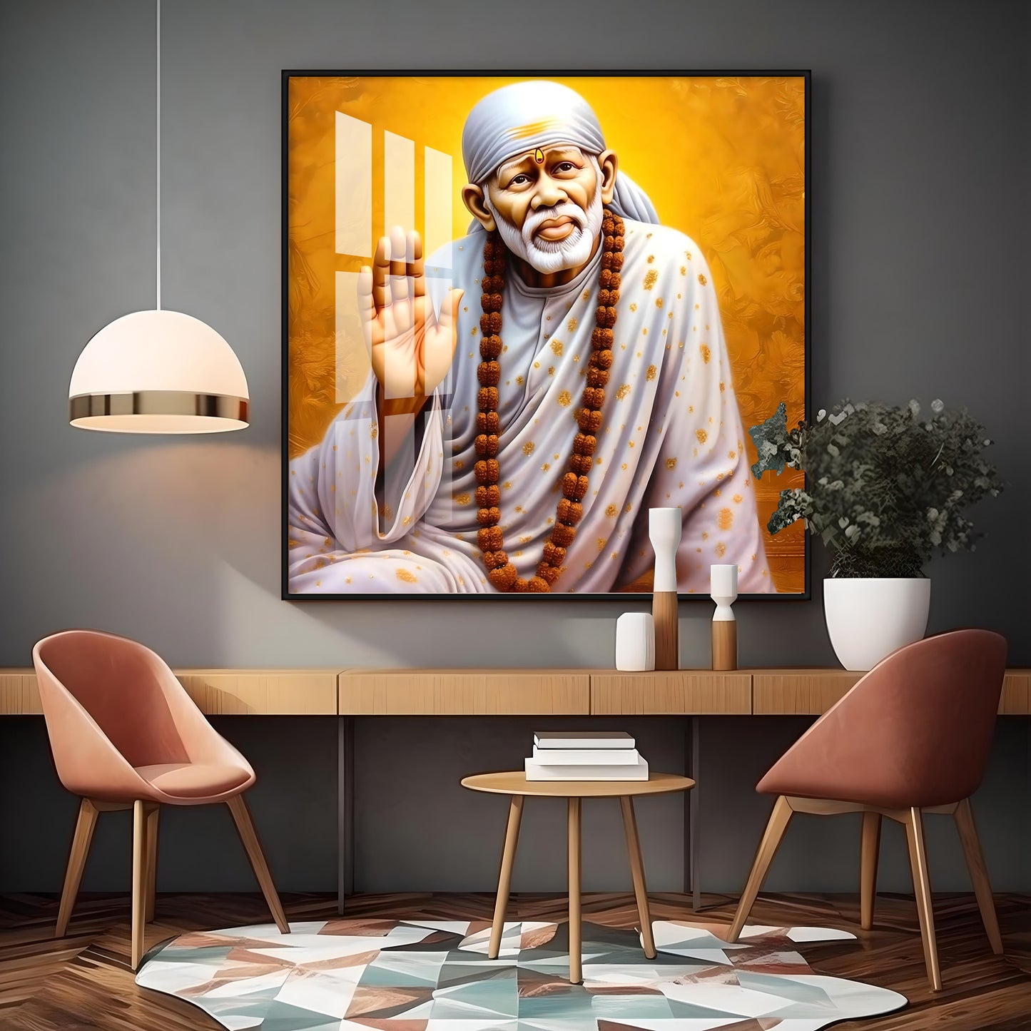 Shirdi Sai Premium Acrylic Square Wall Art