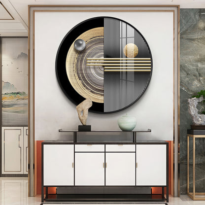 Golden Orb Premium Acrylic Round Wall Art