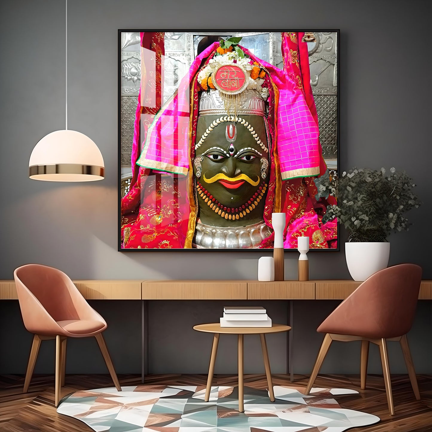 Shri Baba Mahakal Jotirling Premium Acrylic Square Wall Art