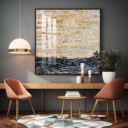 Golden Sea Premium Acrylic Square Wall Art