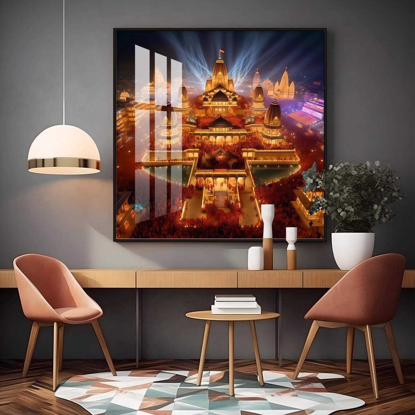 Enlightened Ayodhya Premium Acrylic Square Wall Art