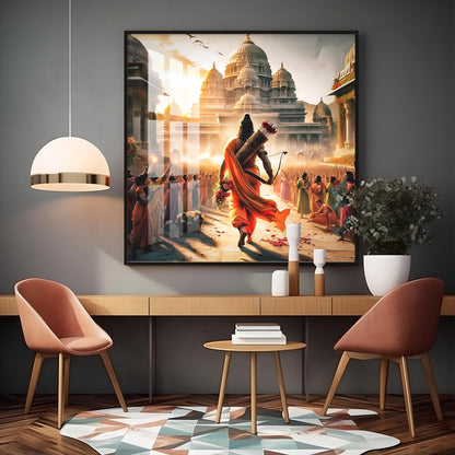 Tale Of Ayodhya Premium Acrylic Square Wall Art