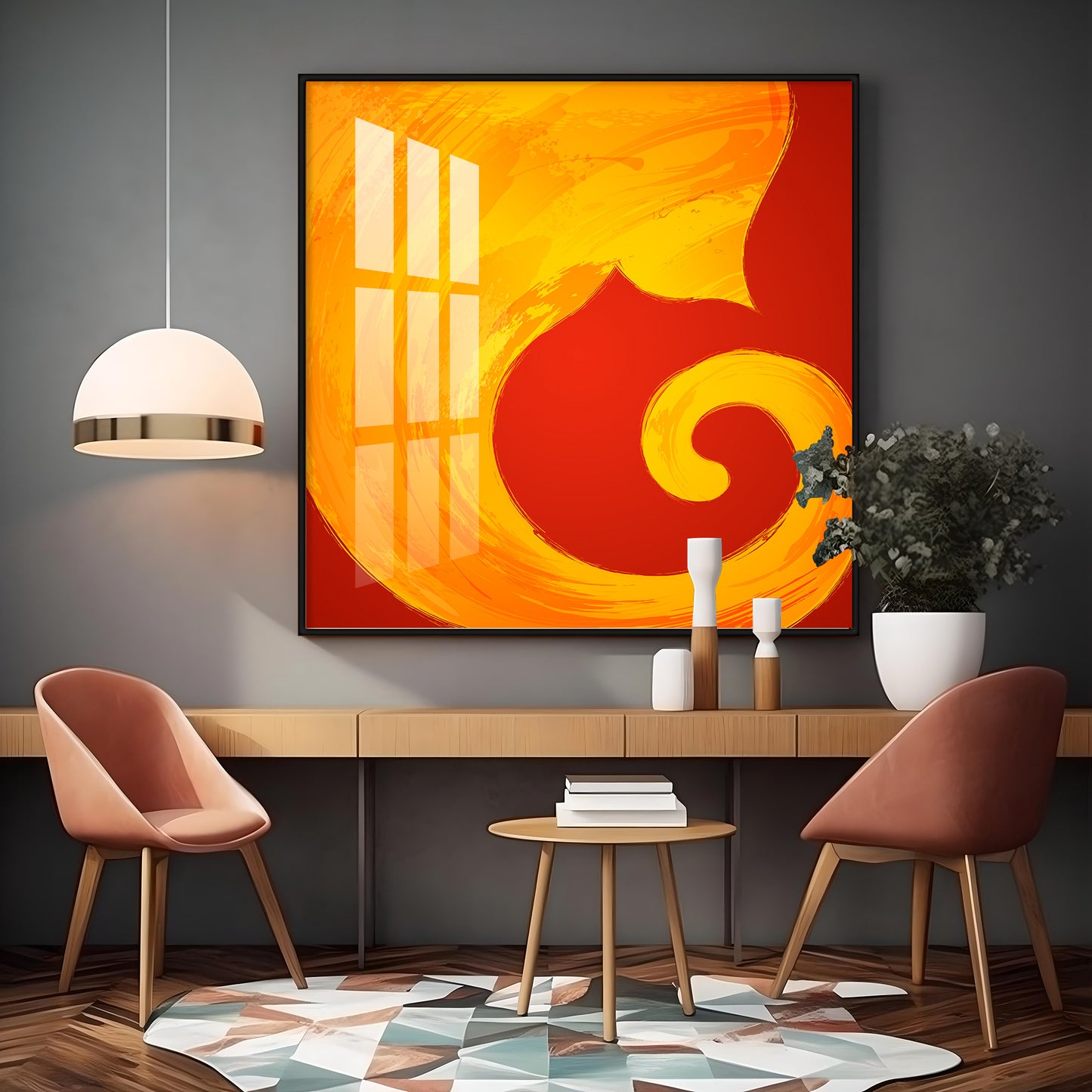 Modern Ganesha Premium Acrylic Square Wall Art