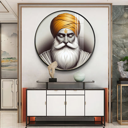 Guru Nanak Dev Ji Premium Acrylic Round Wall Art