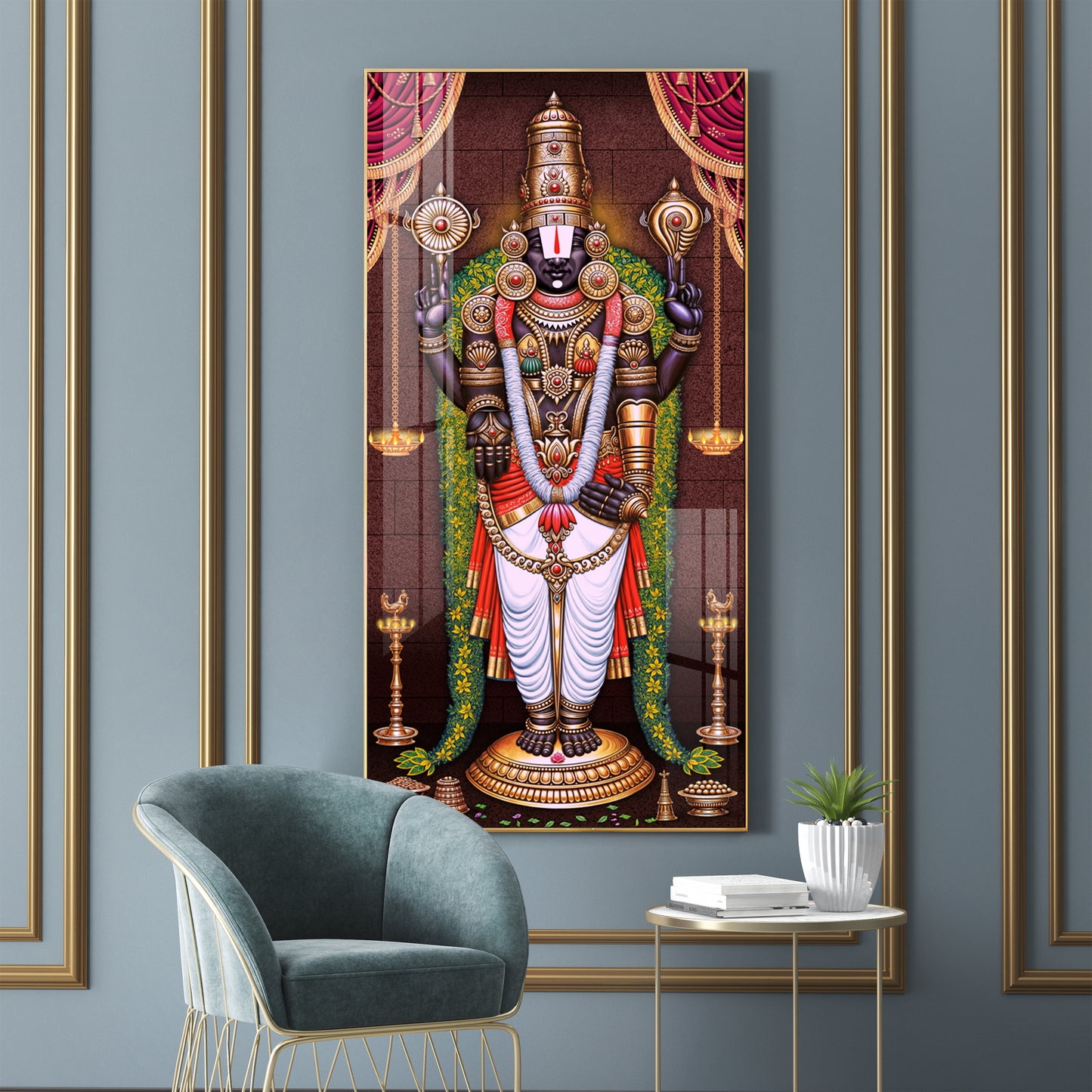 Lord Venkateswara Tirupati Balaji Premium Acrylic Vertical Wall Art