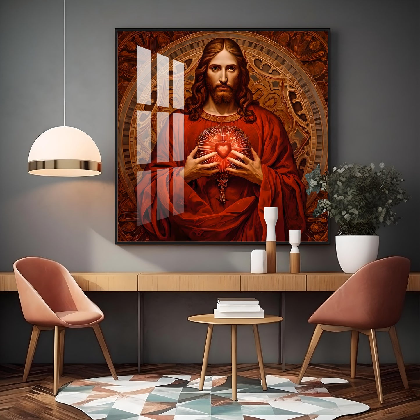 Christ's Heart Revelation Premium Acrylic Square Wall Art