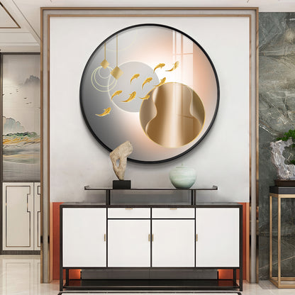 Circle of Fins Premium Acrylic Round Wall Art