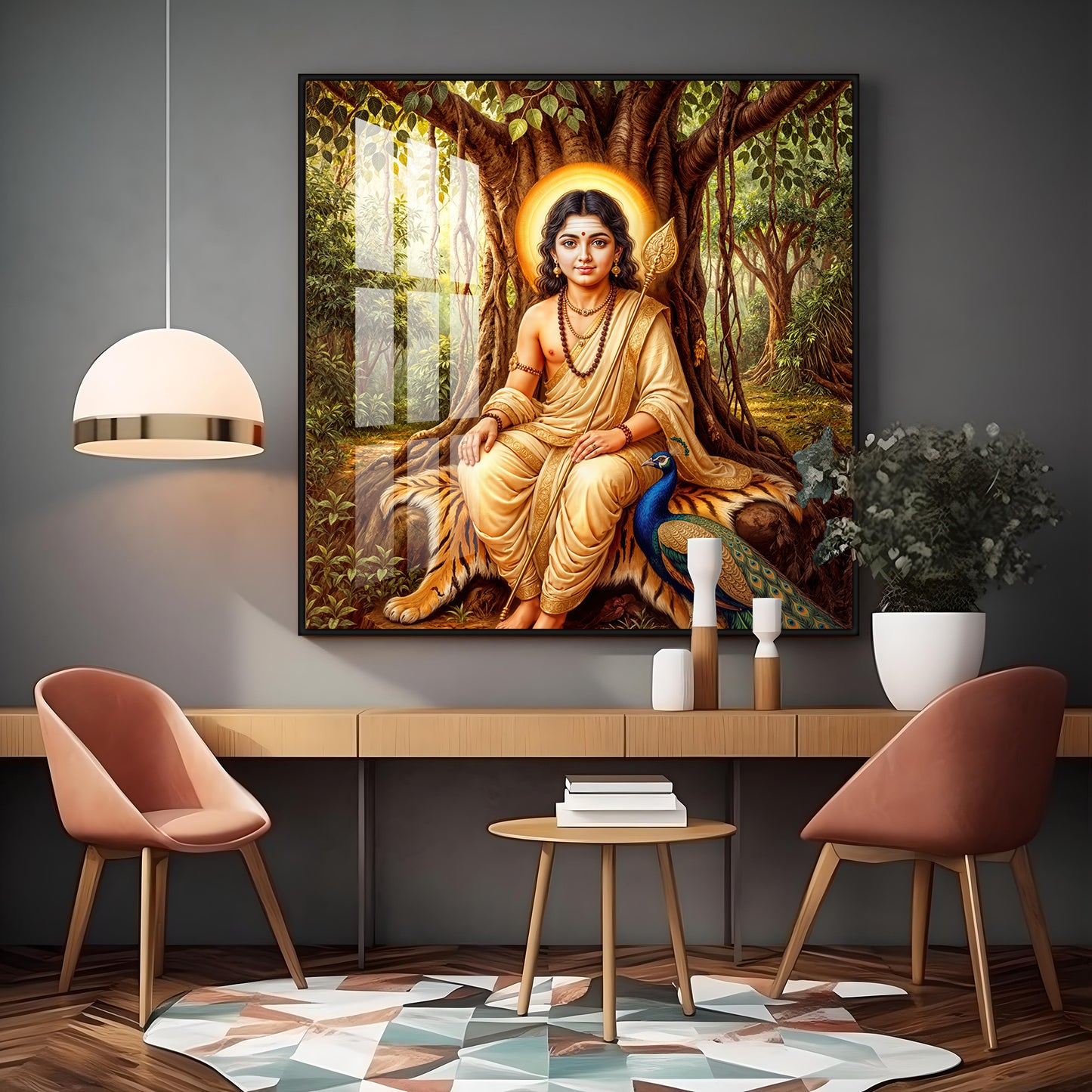 Divine Kartikeya Premium Acrylic Square Wall Art