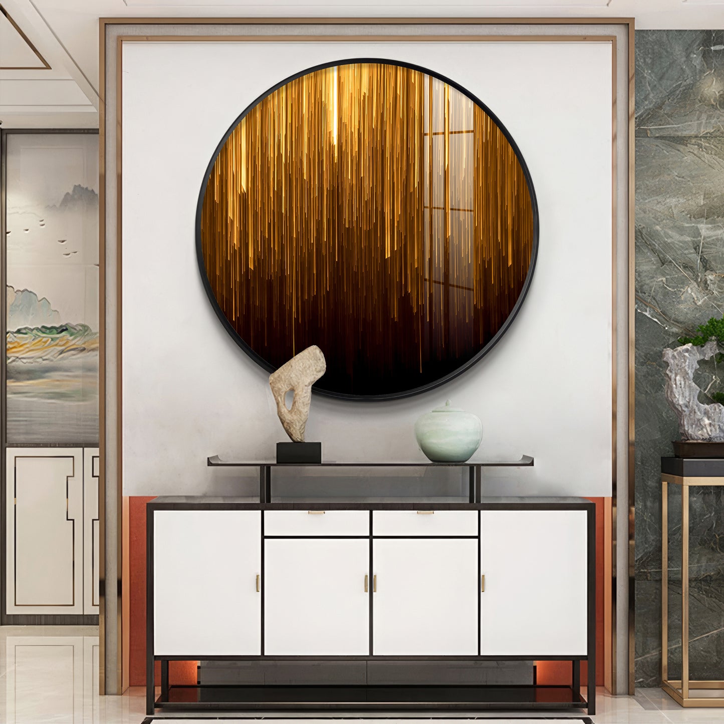 Opulent Sphere Premium Acrylic Round Wall Art