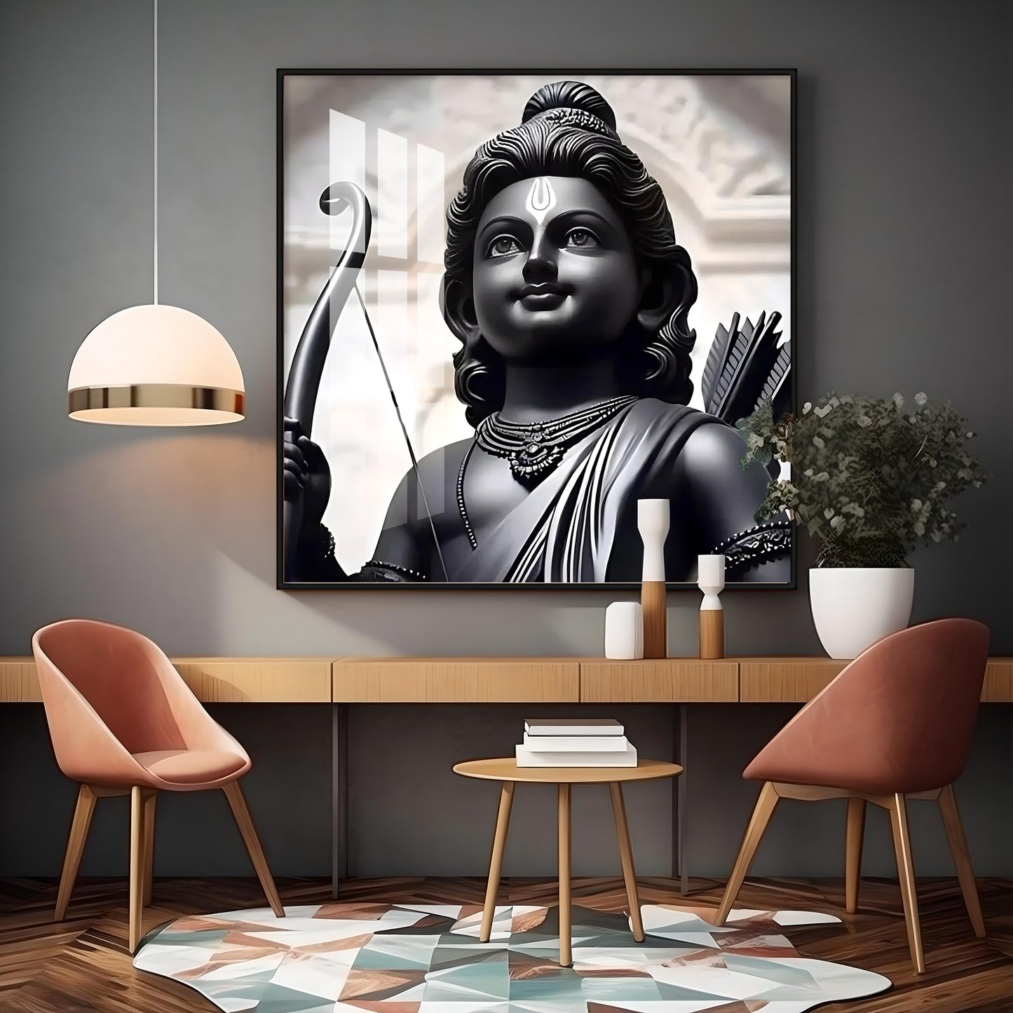 Beautiful Ram Lalla Premium Acrylic Square Wall Art