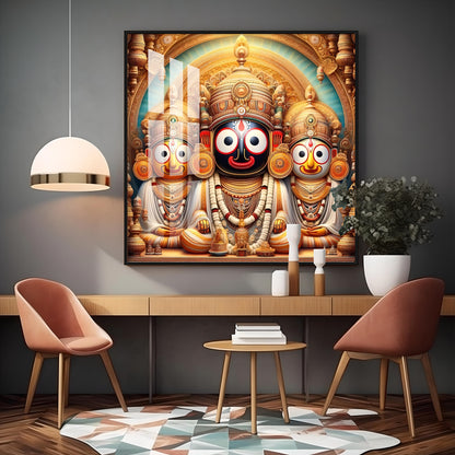 Celestial Harmony of Lord Jagannath Premium Acrylic Square Wall Art