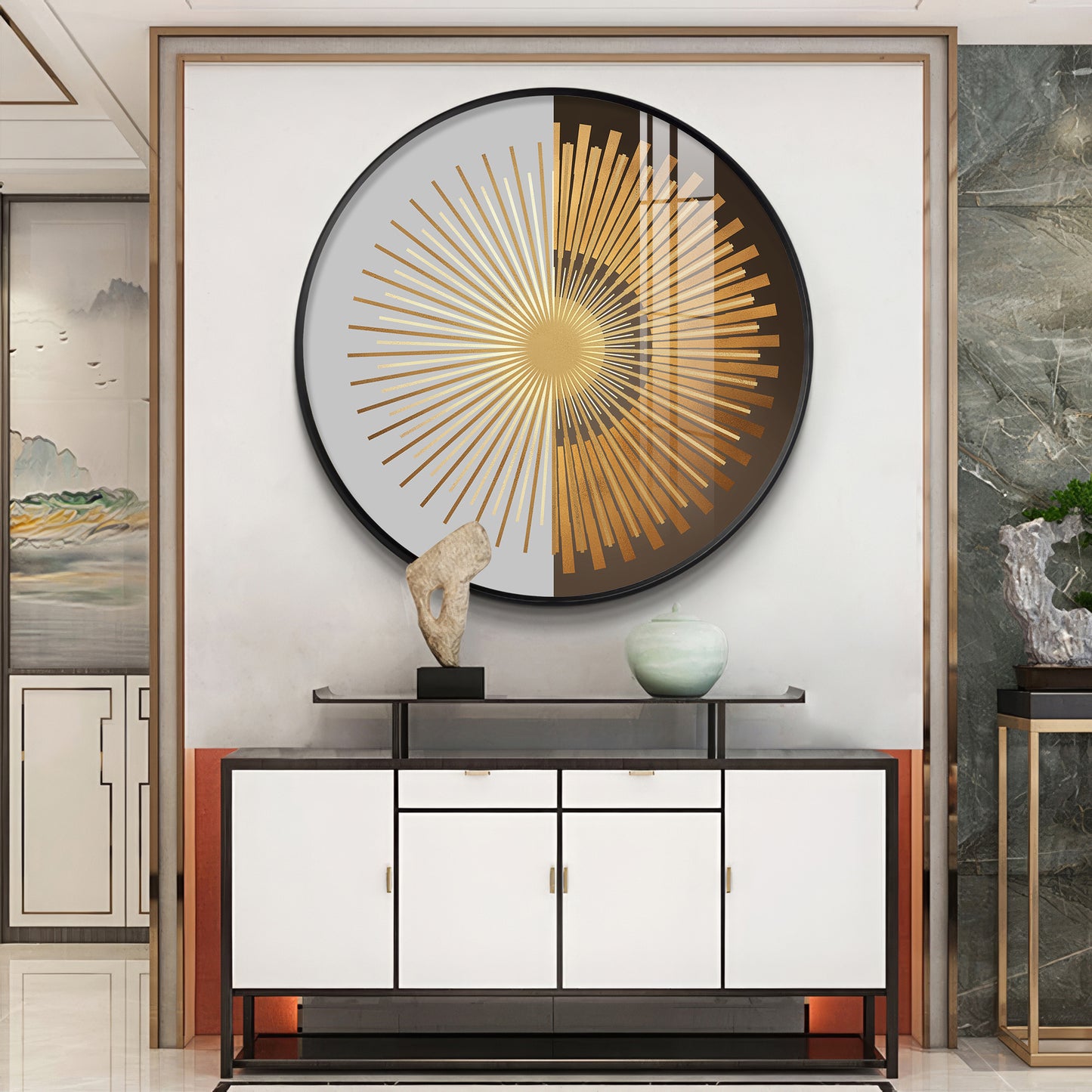 Radiant Circle Premium Acrylic Round Wall Art