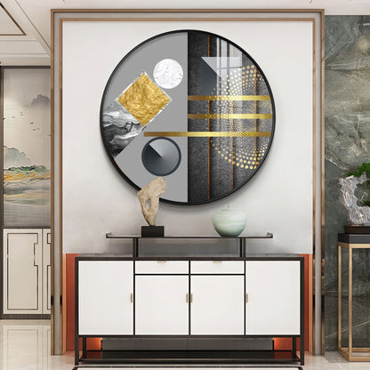 Geometric Elegance Premium Acrylic Round Wall Art