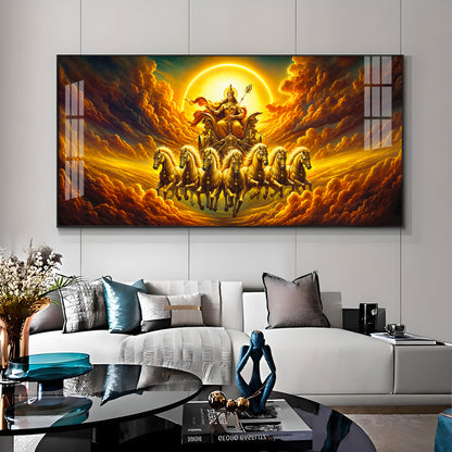 Surya Bhagwan Premium Acrylic Horizontal Wall Art
