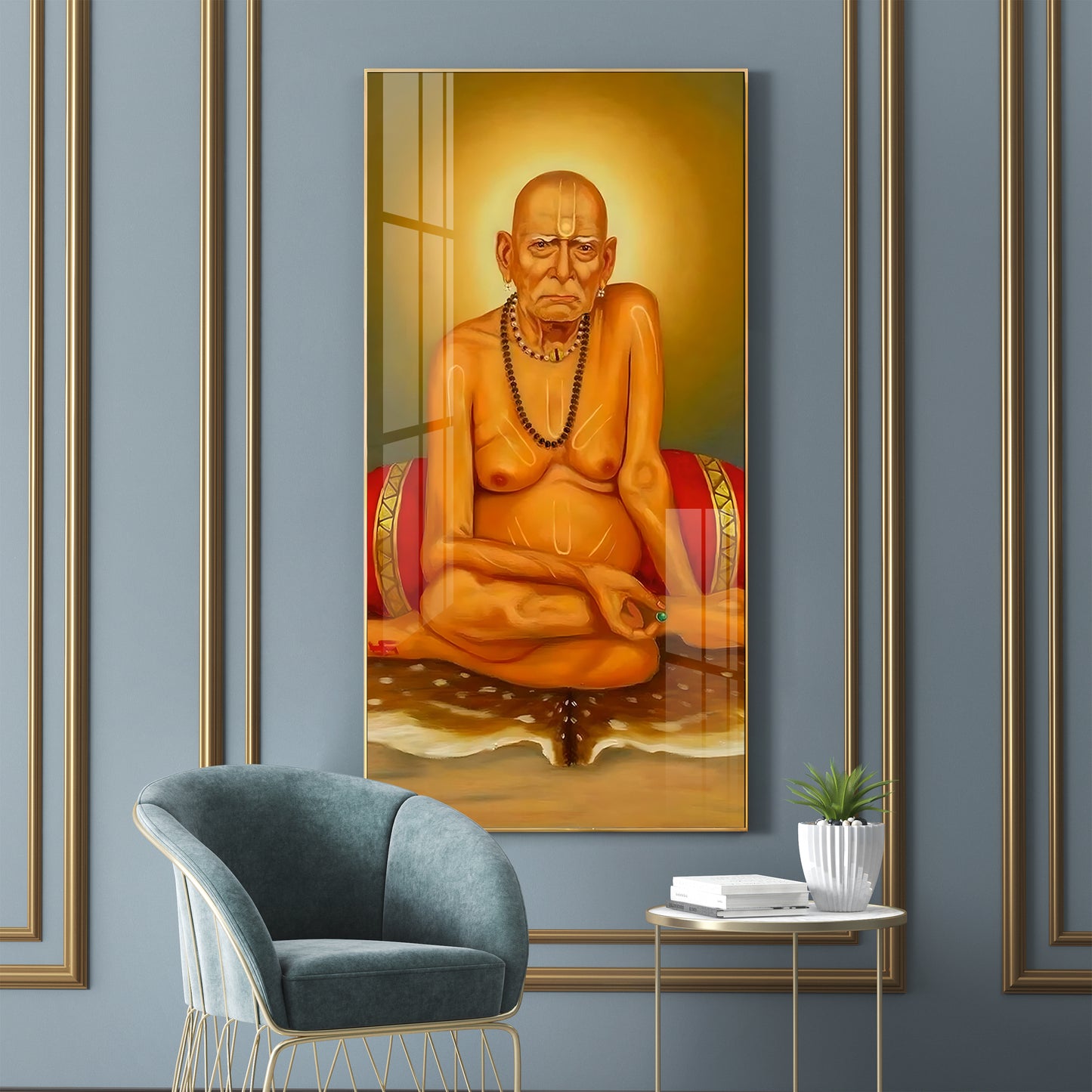 Swami Samarth Premium Acrylic Vertical Wall Art