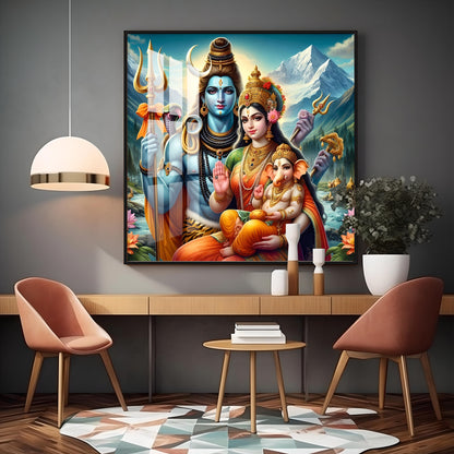 The Essence of Shiva and Shakti Premium Acrylic Square Wall Art