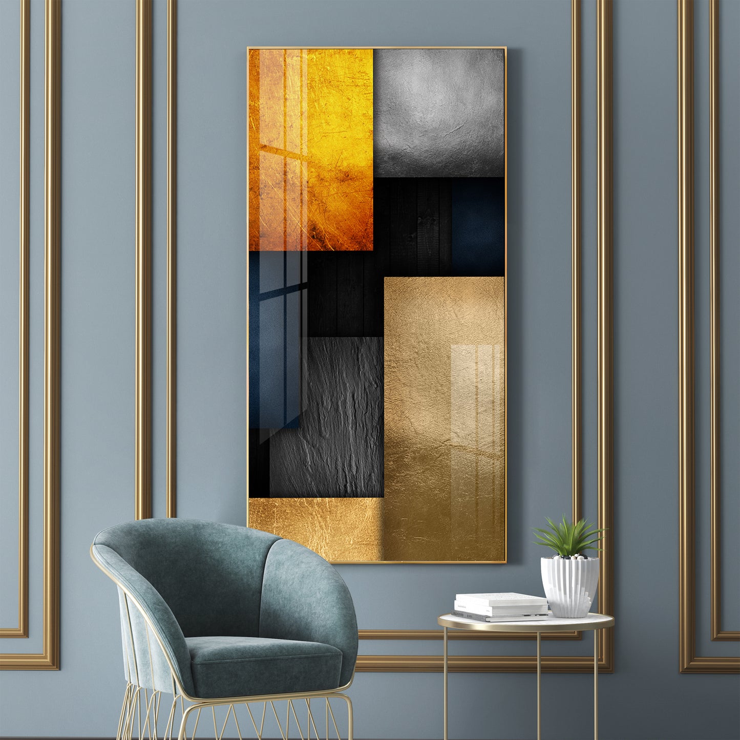 Modern Minimalist Geometric Premium Acrylic Vertical Wall Art