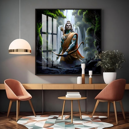 Shree Ram With Bow & Arrow Premium Acrylic Square Wall Art