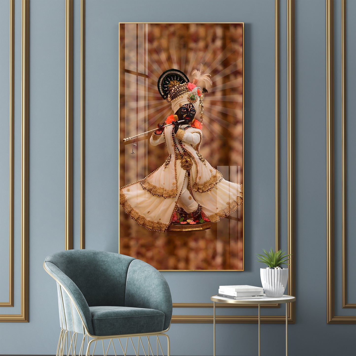 Shree Murlidhar Premium Acrylic Vertical Wall Art