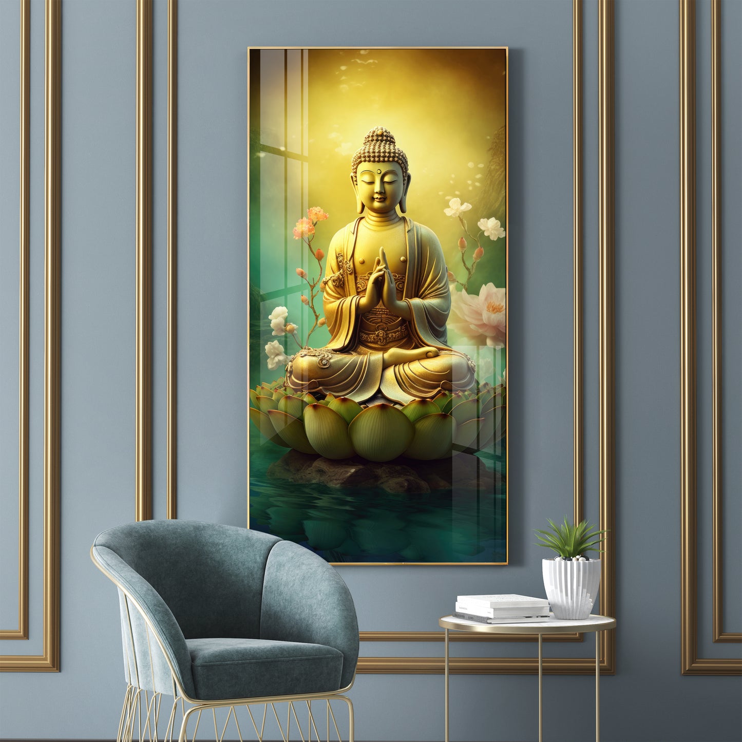 Peaceful Buddha Premium Acrylic Vertical Wall Art