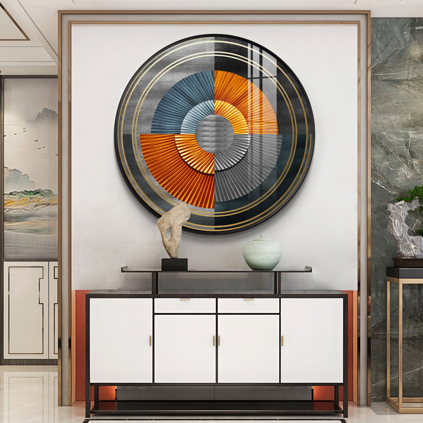 Grandeur Circle Premium Acrylic Round Wall Art