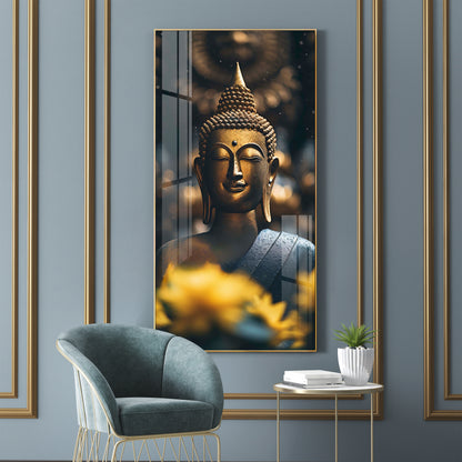 Serene Buddha Premium Acrylic Vertical Wall Art