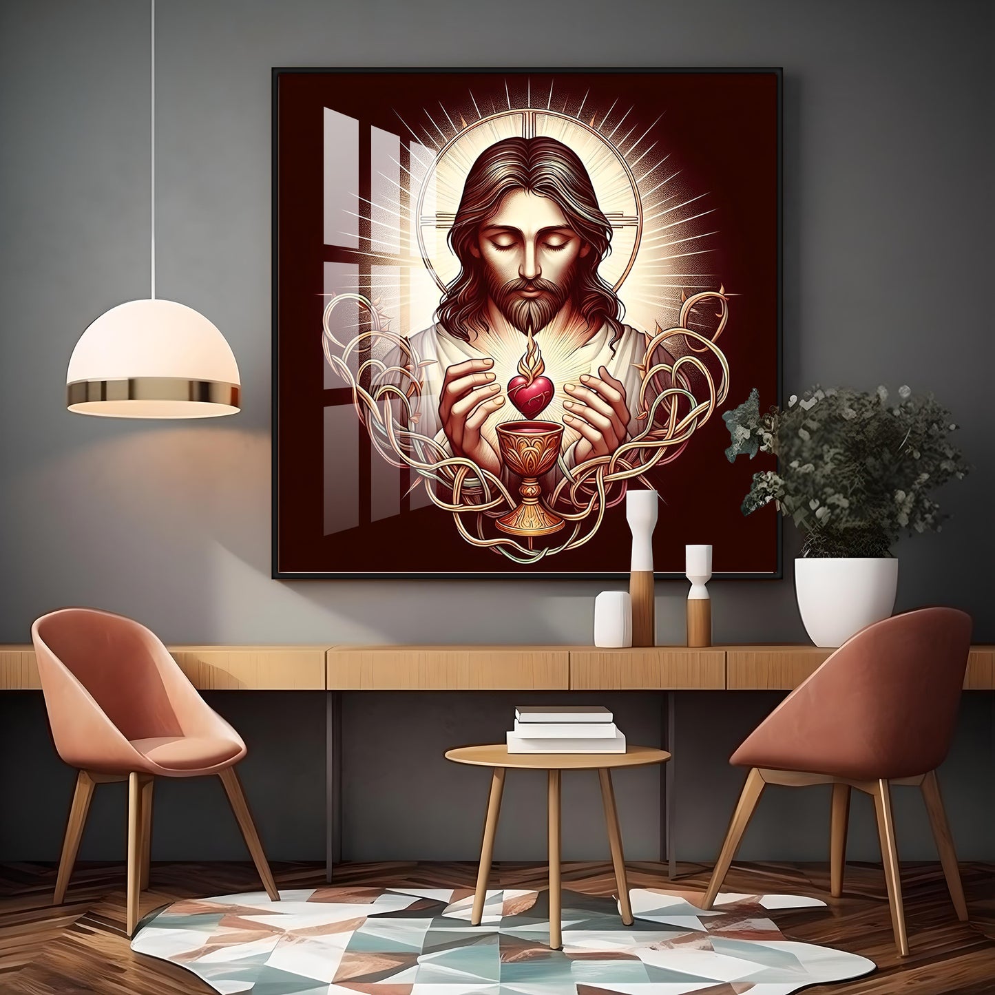 Heart of Compassion Premium Acrylic Square Wall Art