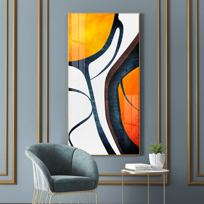 Orange Light Luxury Corridor Premium Acrylic Vertical Wall Art