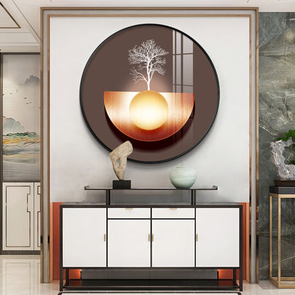 Reflective Arbor Premium Acrylic Round Wall Art