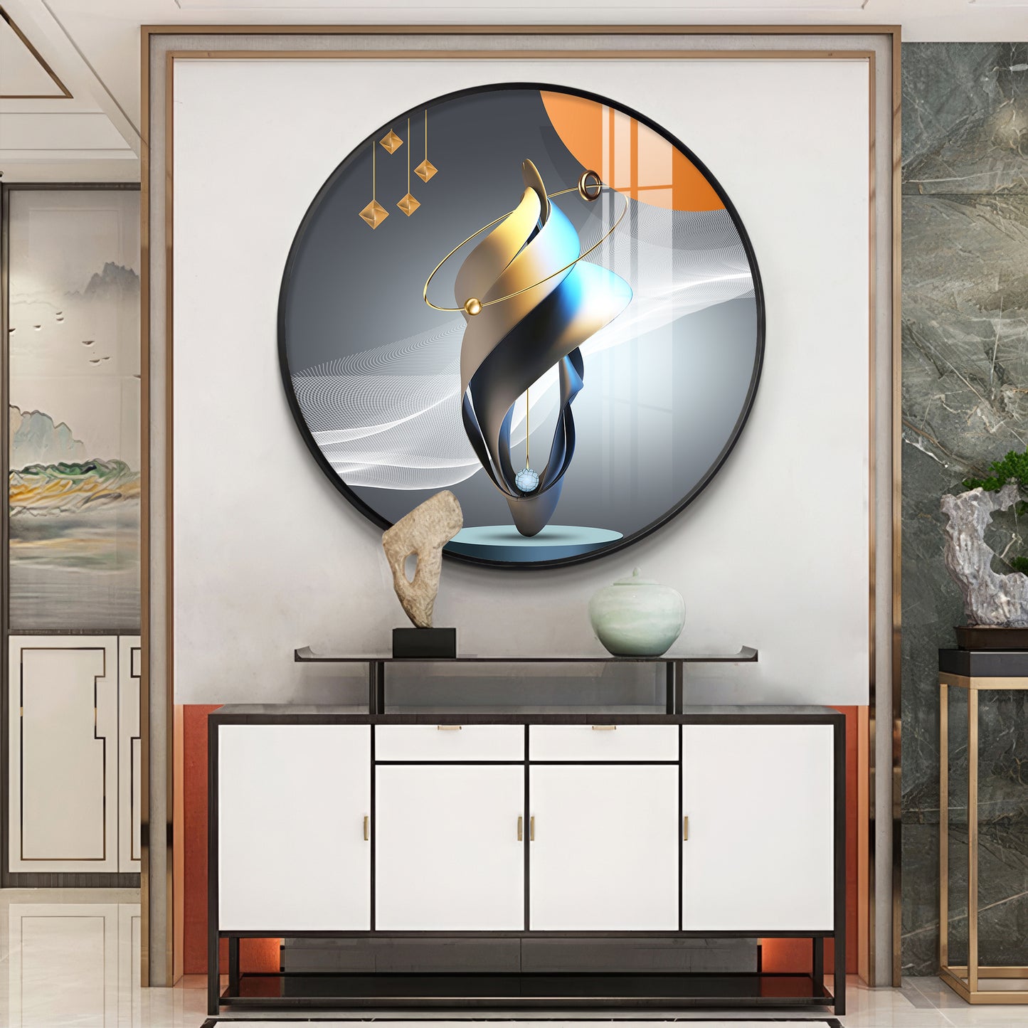 Modern Muse Premium Acrylic Round Wall Art