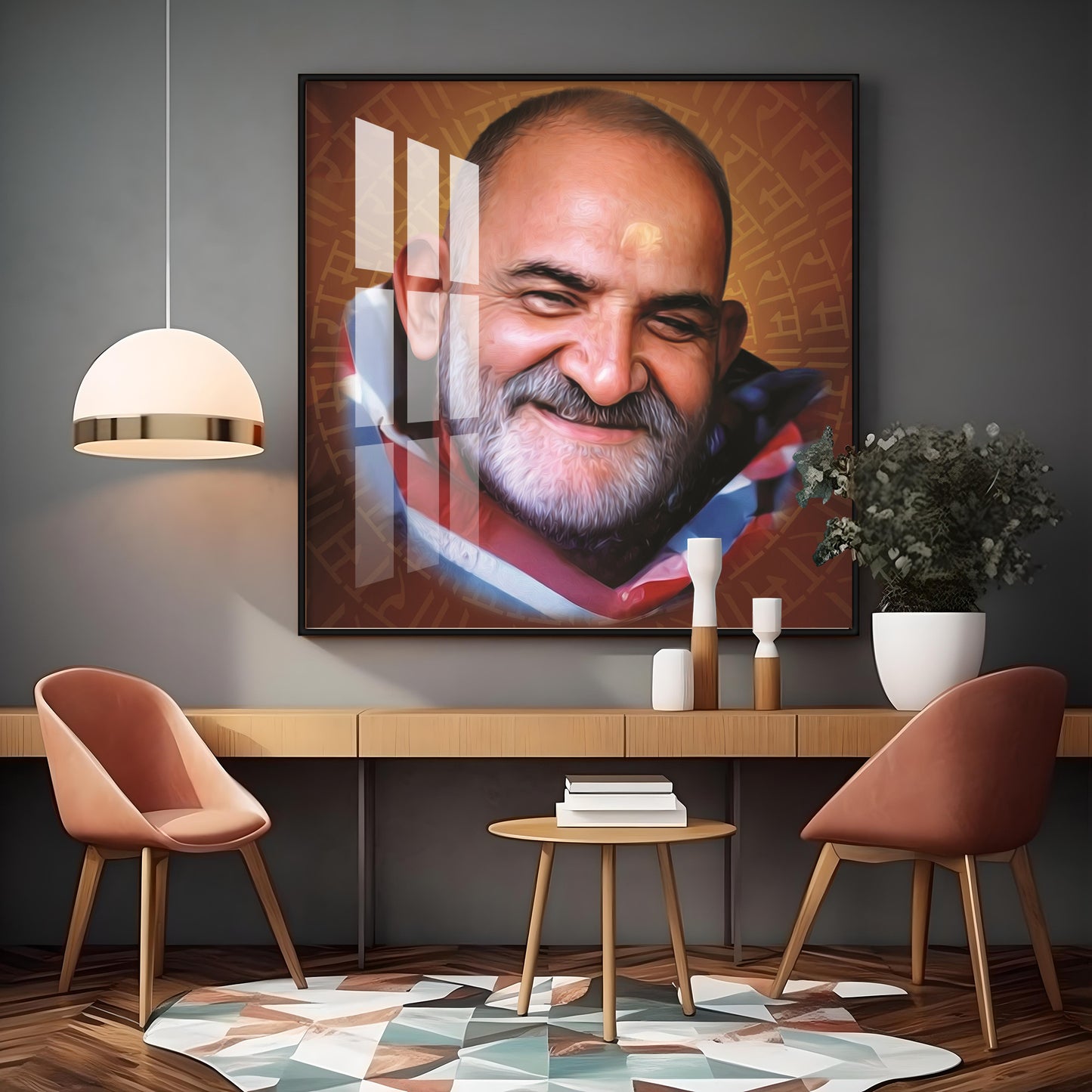 Neem Karoli Baba Premium Acrylic Square Wall Art