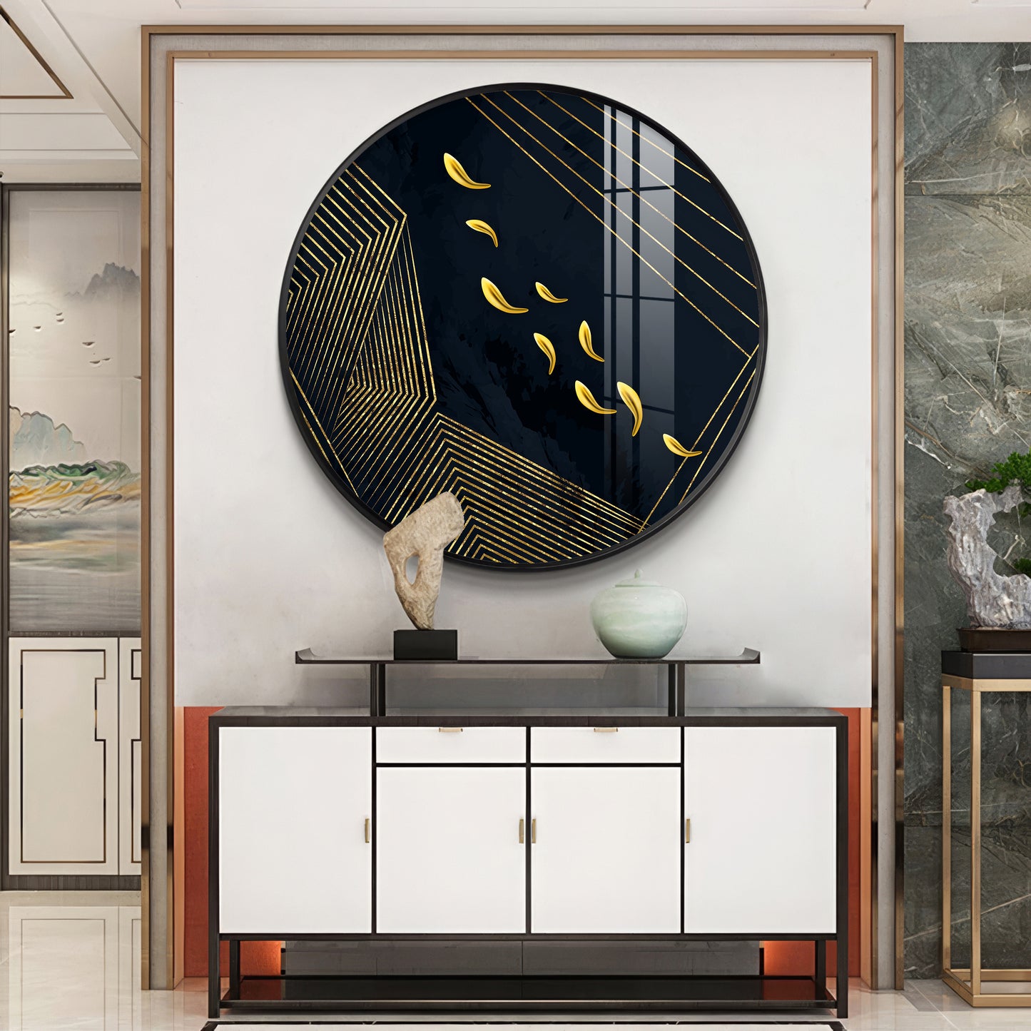 Golden Artwork Premium Acrylic Round Wall Art