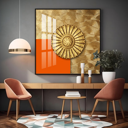 Luxury Golden Mandala Premium Acrylic Square Wall Art