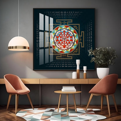 Laxmi Yantra Premium Acrylic Square Wall Art