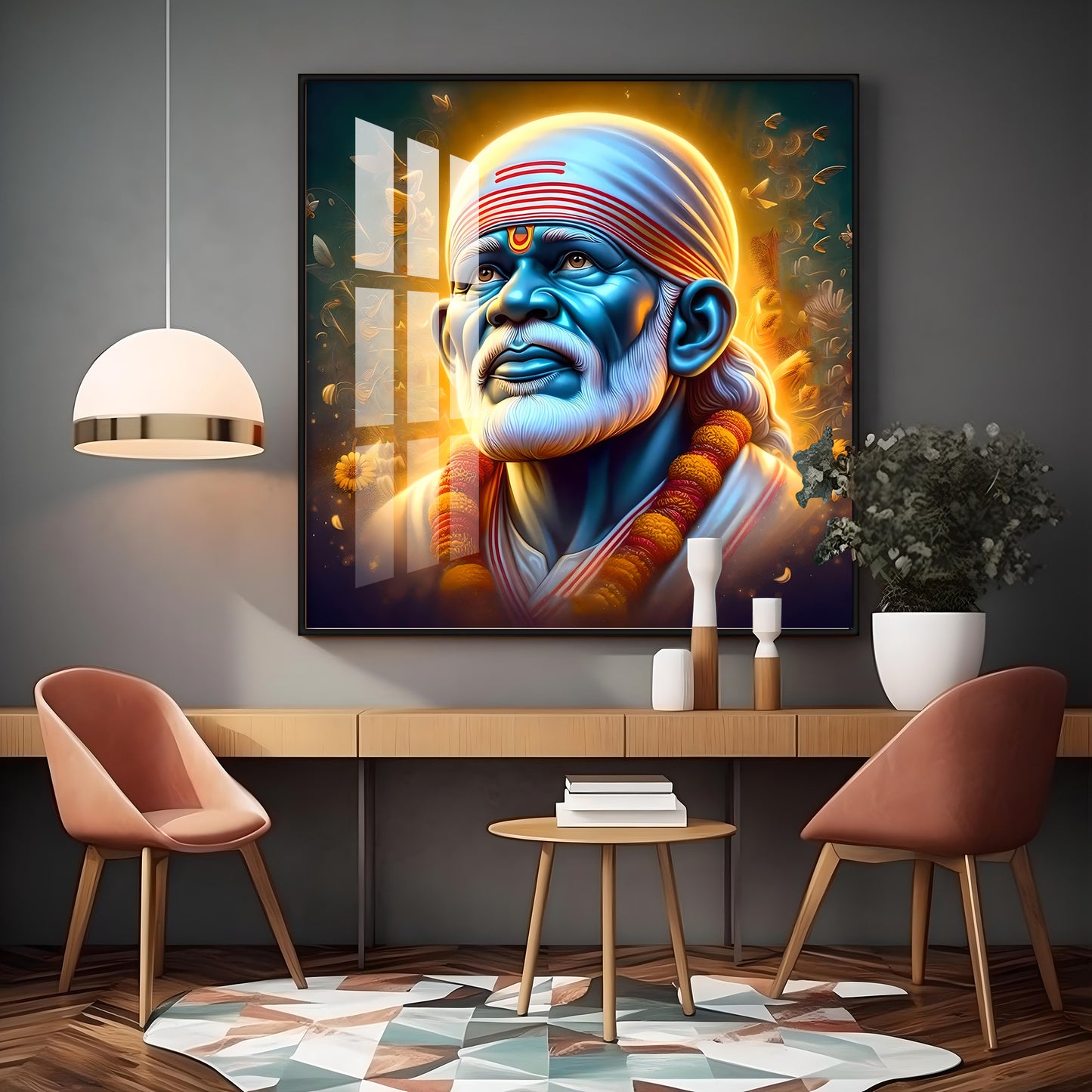 Shirdi Sai Baba Premium Acrylic Square Wall Art