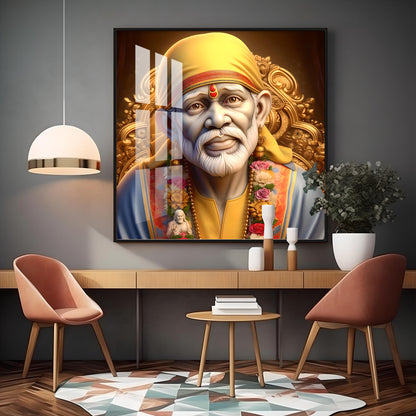 Sai Baba of Shirdi Premium Acrylic Square Wall Art