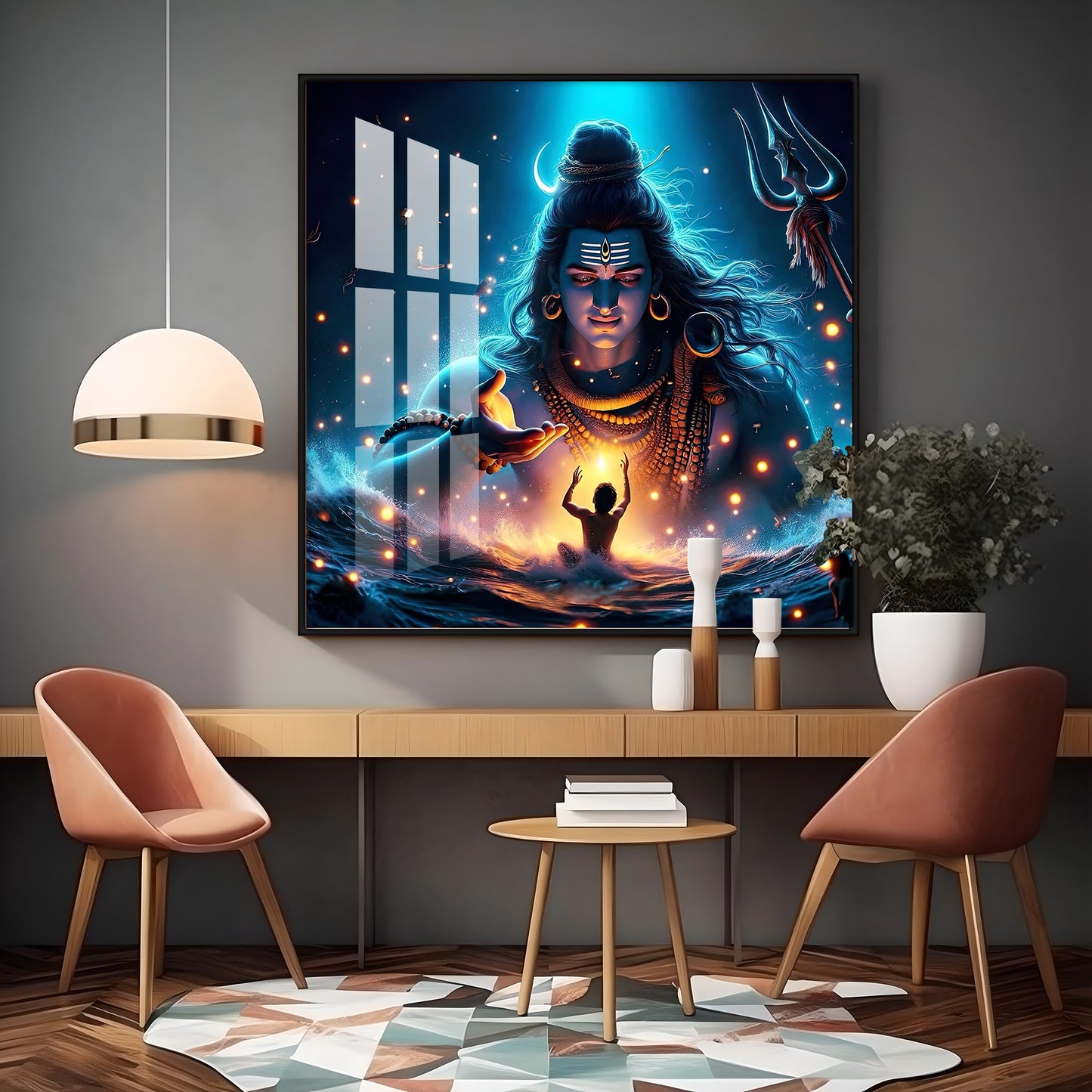 Cosmic Shiva Premium Acrylic Square Wall Art