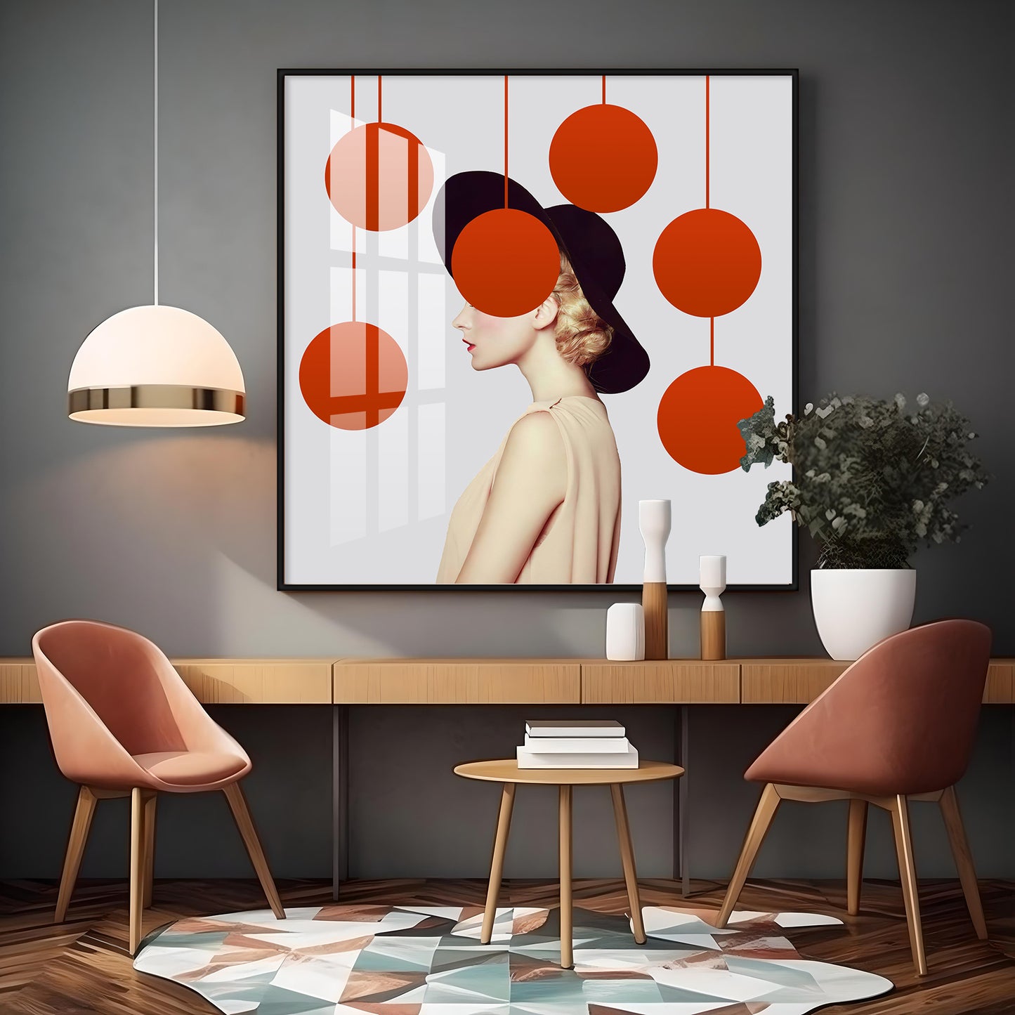 Fashion Polka Dot Premium Acrylic Square Wall Art