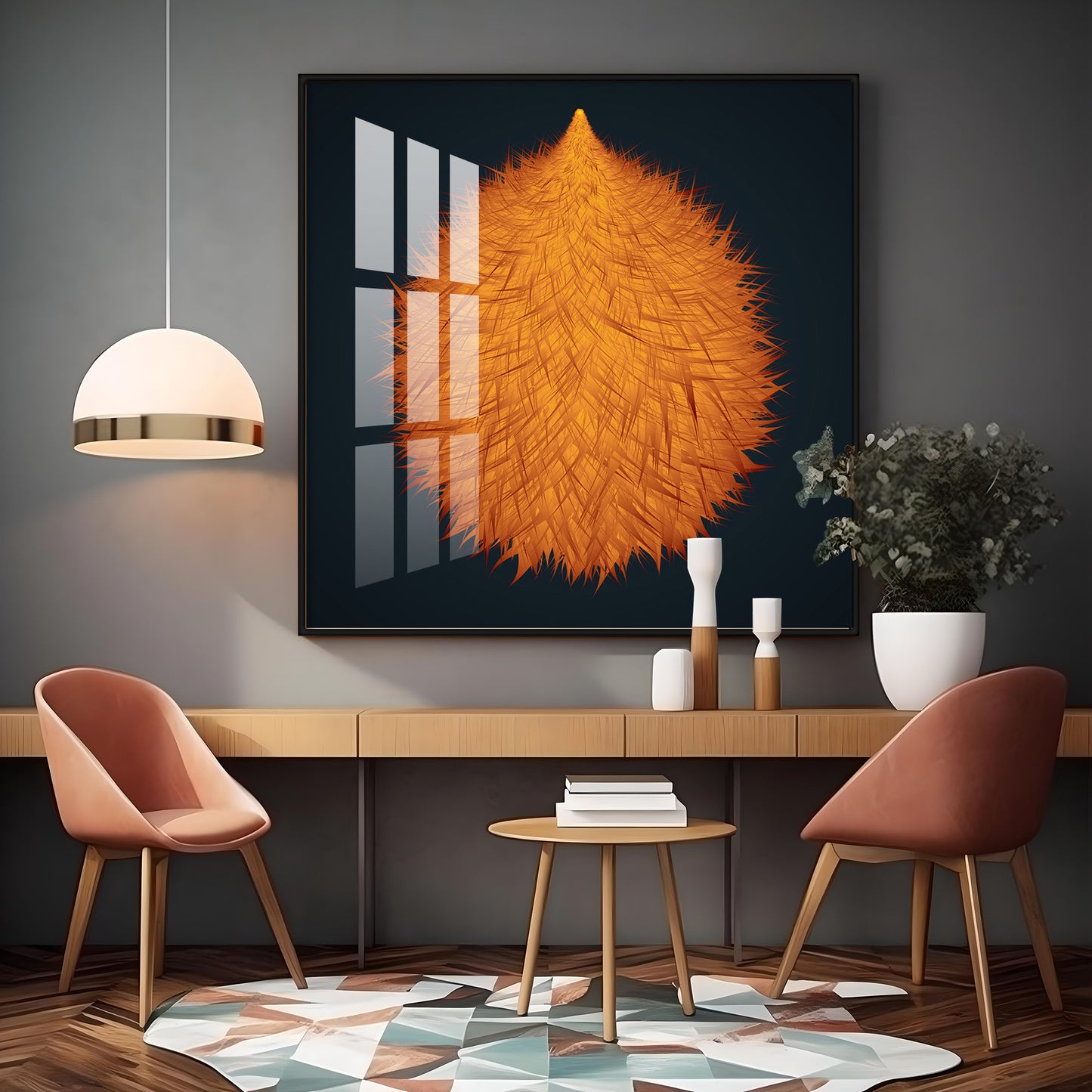 Colorful Fluffy Drops Premium Acrylic Square Wall Art