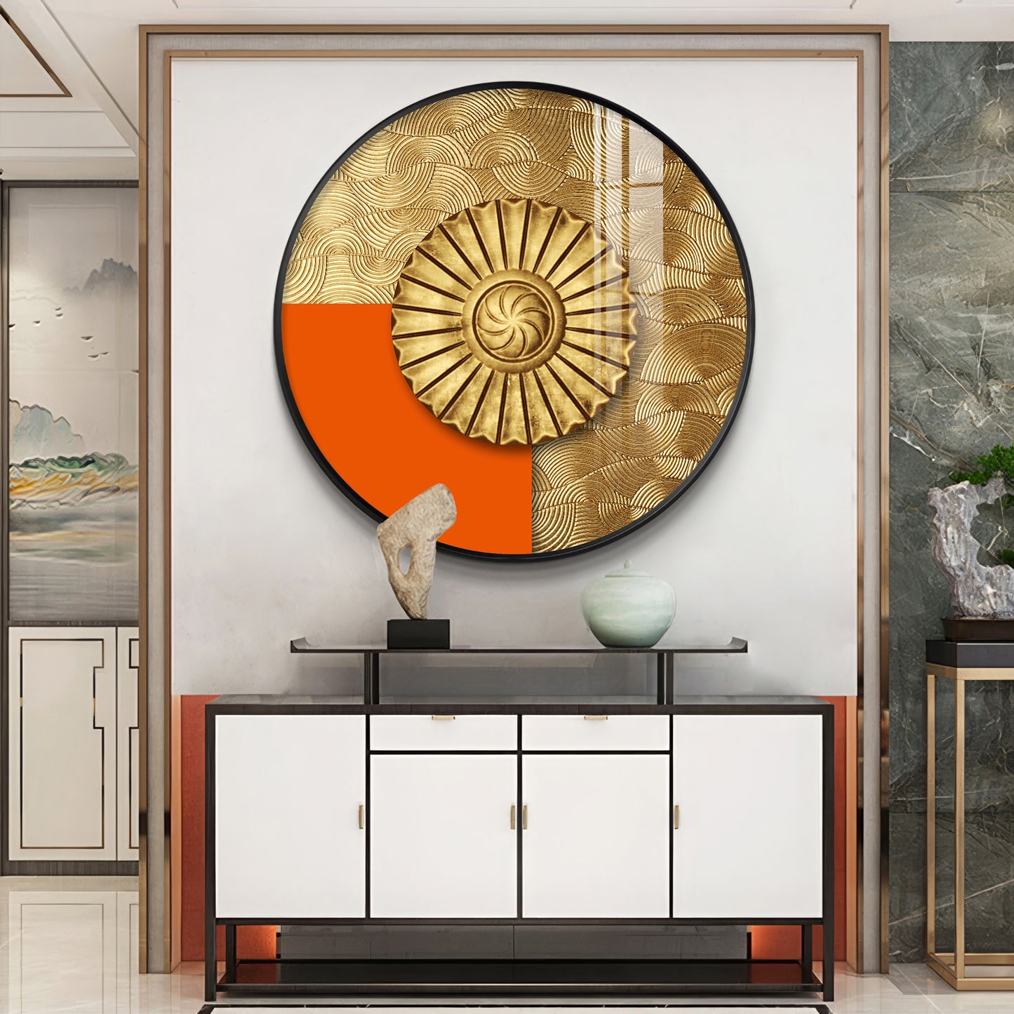 Luminous Dawn Premium Acrylic Round Wall Art