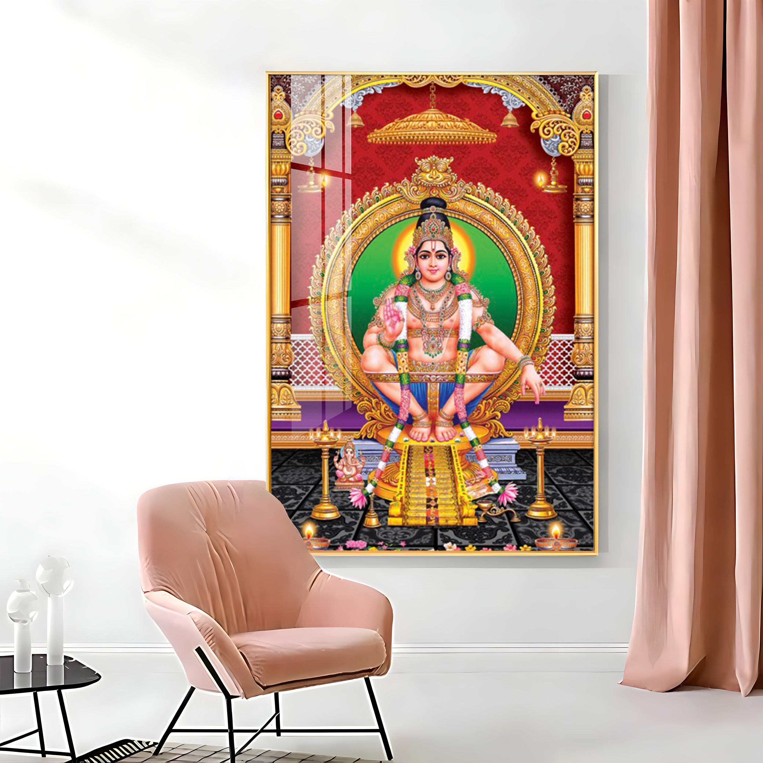 Lord Ayyappa Premium Acrylic Vertical Wall Art