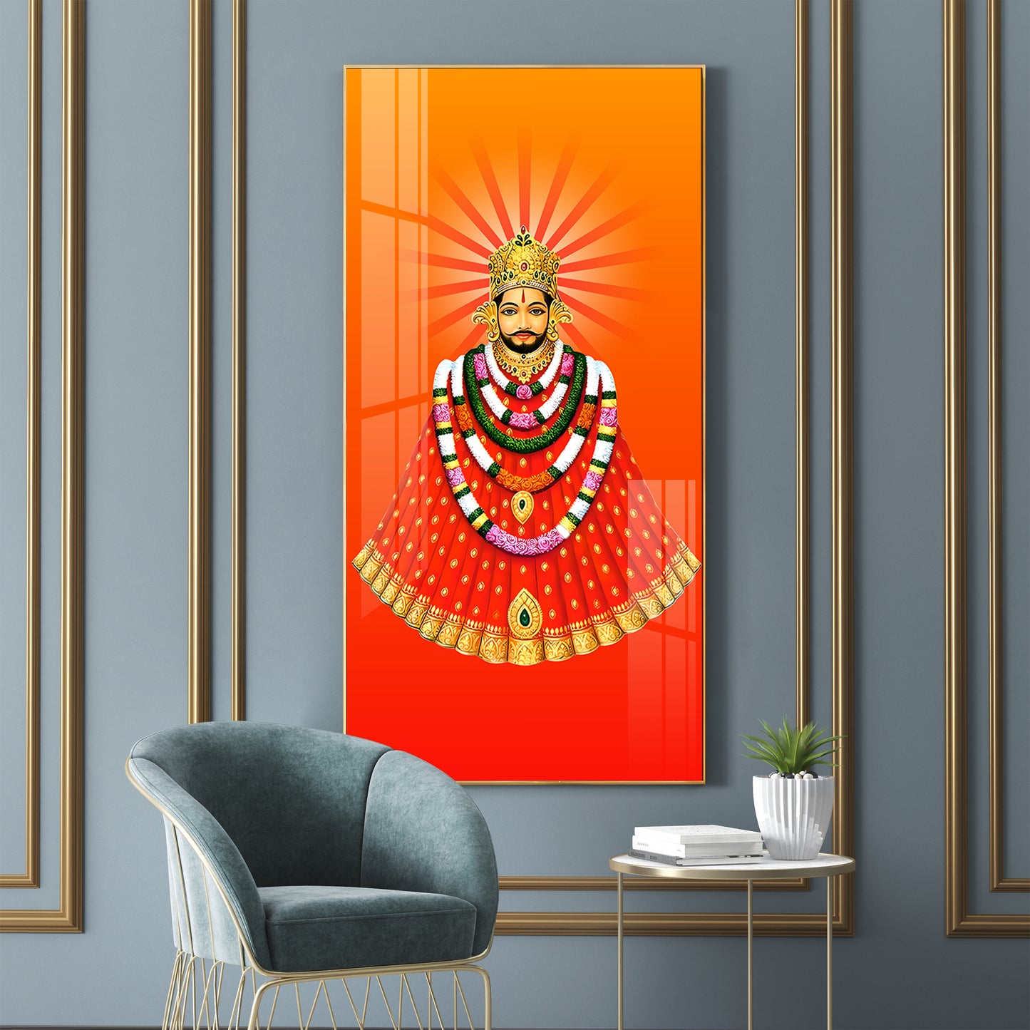 Khatu Shyam Ji Premium Acrylic Vertical Wall Art