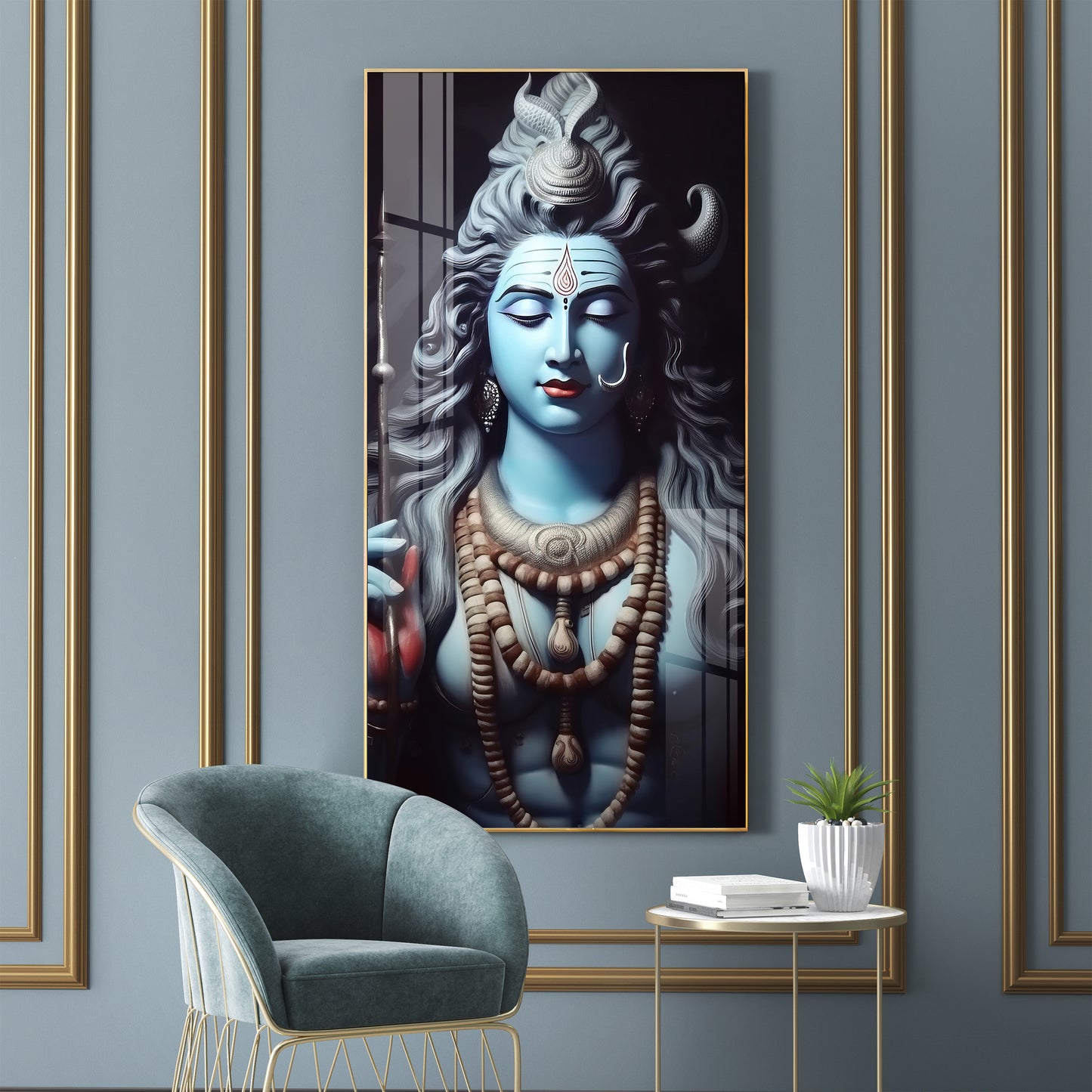 Shiv Shambhu Premium Acrylic Vertical Wall Art