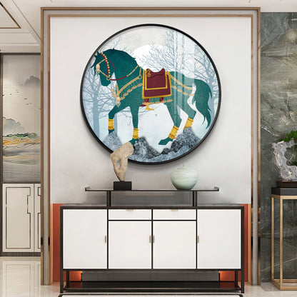 Horse Haven Premium Acrylic Round Wall Art