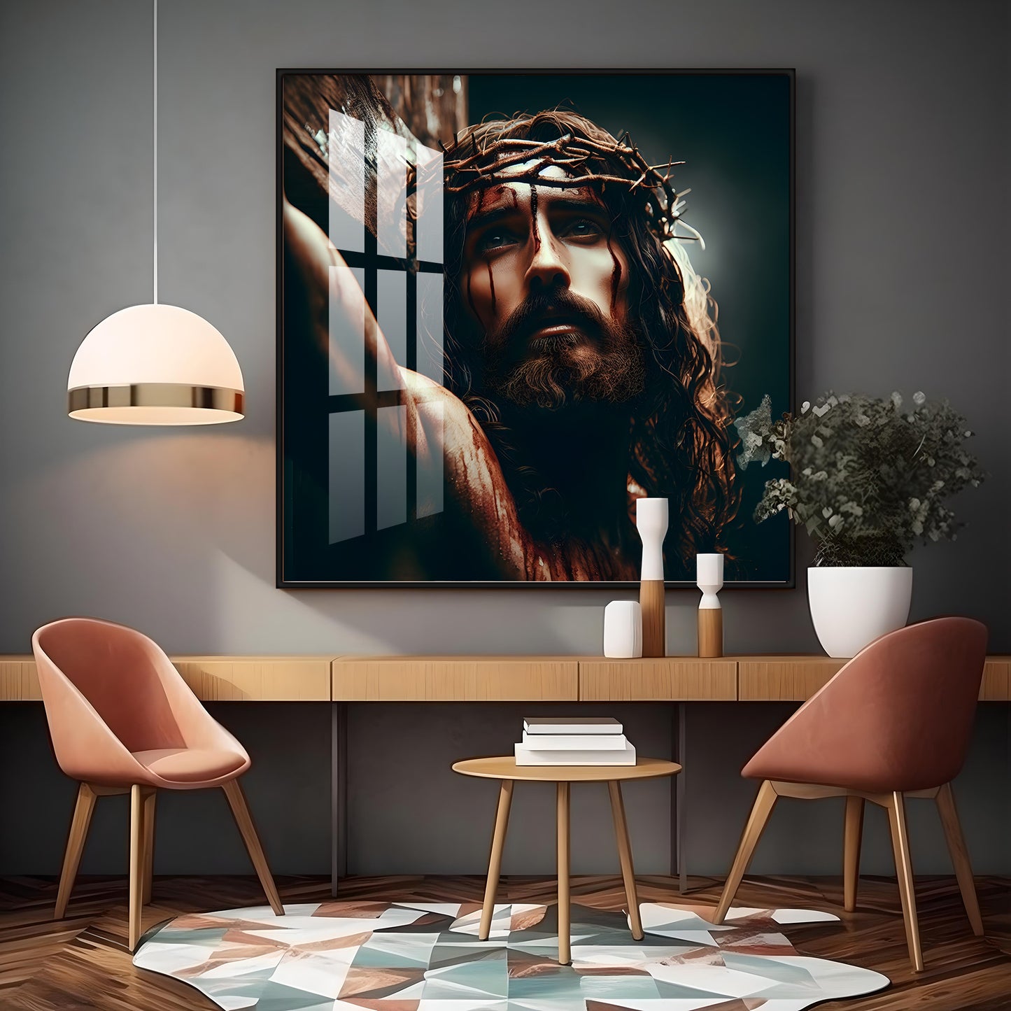 Lord Jesus Christ Premium Acrylic Square Wall Art