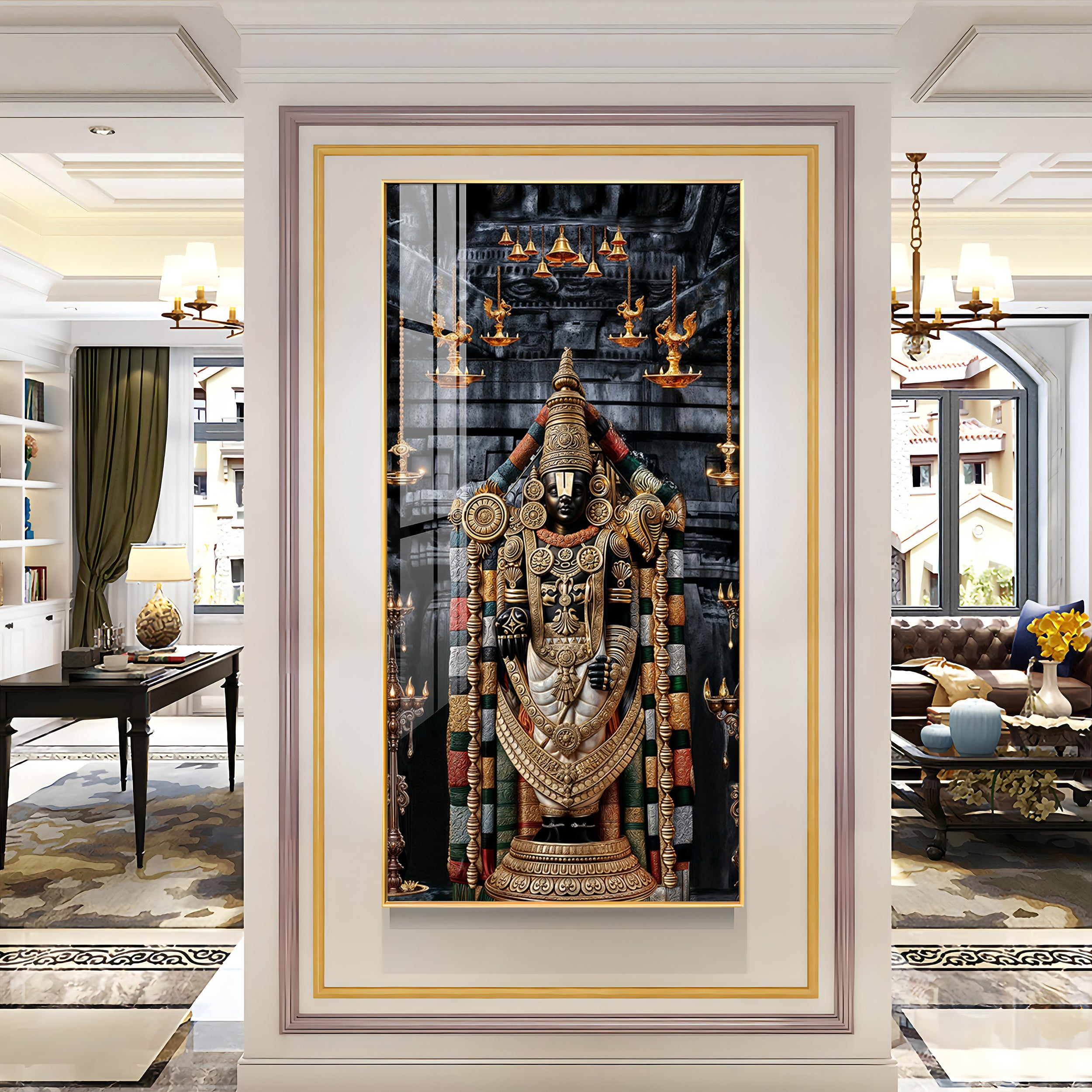 Lord Tirupati Premium Acrylic Vertical Wall Art