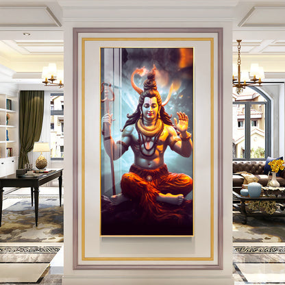 Har Har Mahadev Premium Acrylic Vertical Wall Art