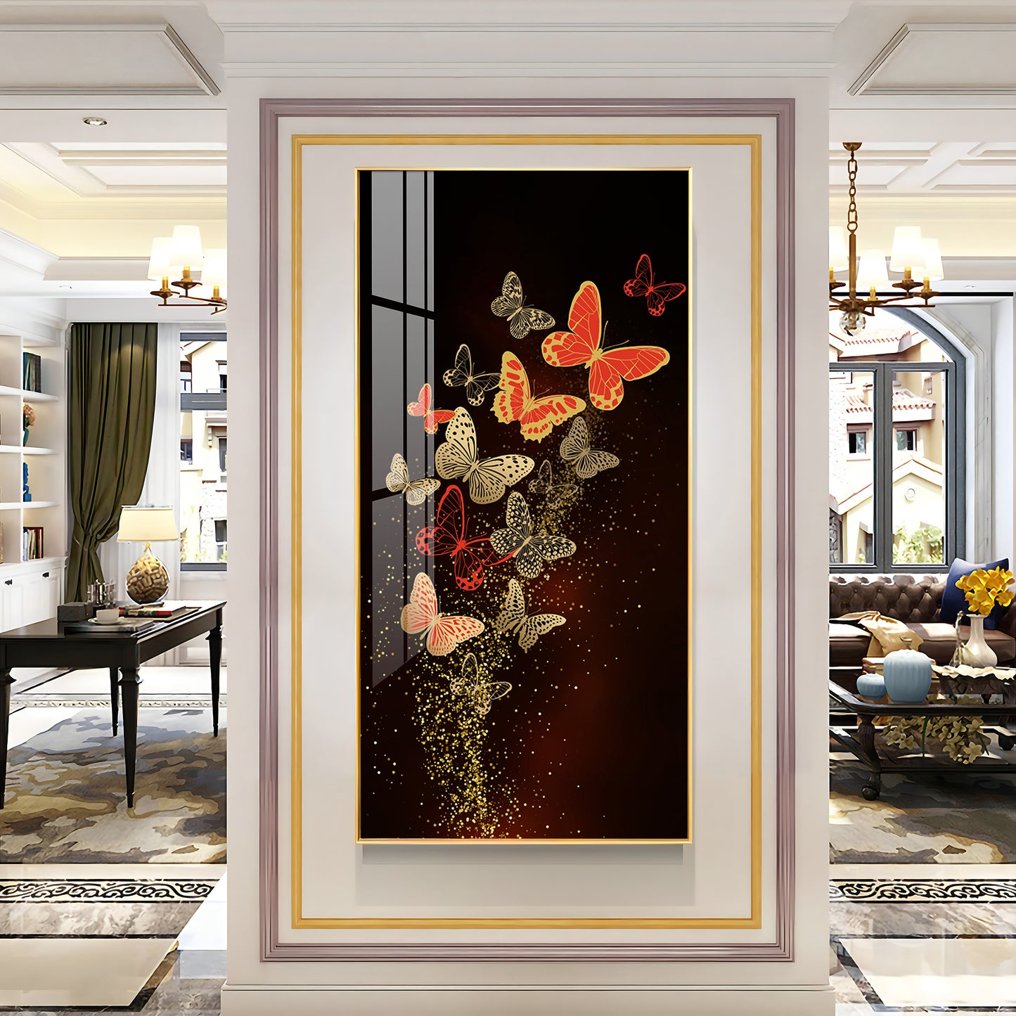 Decorative Butterfly Premium Acrylic Vertical Wall Art